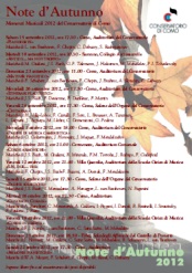 Conservatorio di Como, note di autunno 2012 Conservatorio di Como, note di autunno 2012